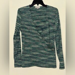 LOFT Multicolor Striped Knit Top